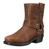 SOVORM Herren Stiefeletten Quadratischer Kopf Westernstiefel Cowboystiefel Mit Reißverschluss,Braun,43 EU