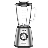 Moulinex Blender Blendforce Base Metall Edelstahl Mixer 800 W 5 Geschwindigkeitsstufen Schüssel Thermoglas 1,75 l stoßfest Ice Crush Pulse Standmixer Smoothies Mixer Standmixer Standmixer 6