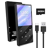 Gueray 128GB MP3-Player mit Bluetooth 5.0 Tragbarer digitaler Musikspieler mit HiFi Sound Eingebauter Lautsprecher Unterstützung FM-Radio Sprachrekorder TF-Karte