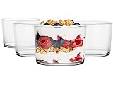 Glasmark KROSNO 1992 Eisbecher Glas 4 Stück 150 ml Eisschale Dessertschale Glasschale Spülmaschinenfest, Farblos/Transparent