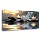 FKKJPJ Leinwandbild, Zen-Motiv, Leinwandbild, moderne abstrakte Malerei, Poster und Drucke, gerahmtes Bild, für Wohnzimmer, Schlafzimmer, Büro, 60 x 120 cm (24 x 48 Zoll) mit Rahmen