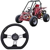 ARTSEWPLY PU Lenkrad für Go kart Buggy Robustes Modifikations lenkrad Installieren Passend für Utv und Offroad fahrzeuge Schwarzes Ersatz lenkrad