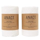 Anact Hanf-Handtuch, weiß, Bio-Handtuch, umweltfreundlich, saugfähig, nachhaltig, Spa-Qualität, Badezimmer-Handtuch, Bio-Baumwolle und Hanffaser, Weiß, 2 Stück