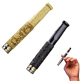 2 Holz Zigarettenhalter Zwei Farben Zigarettenspitze Damen Reliefmuster Zigarettenspitze Herren Slim Cigarette Holder Kurz Filter für Zigaretten für Verwendung in vielen Zigarettengrößen