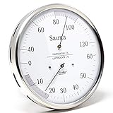 Fischer 195.01 - Sauna-Thermohygrometer - 160mm Haar-Hygrometer und Bimetall-Thermometer aus Edelstahl Made in Germany