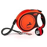 flexi® Xtreme L Gurt 8 m schwarz/orange, Roll-Leine für Hunde bis 55 kg