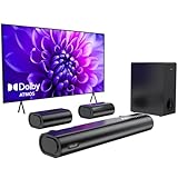 Hiwill 5.1CH Soundbar für TV Geräte, Dolby Atmos Surround Soundsystem für Fernseher, 5.25'' Subwoofer TV Sound Bars, Klare Stimme, Bluetooth Sound Bars, 380W Spitzenleistung, HiElite A51