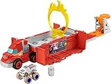 Fisher-Price GYD04 - Blaze und die Monstermaschinen Stunt-Transporter, Fahrzeug und Spielset mit Die-Cast-Monster Truck, Spielzeug ab 3 Jahren