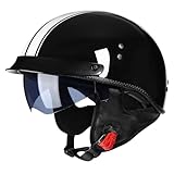 Halbhelme Motorradhelm Halbschalenhelm mit ECE Genehmigt,Brain-Cap Halbschale Chopper Helm Roller-Helm Jet-Helm Moped Helm Retro für Erwachsene Herren Damen(3,2XL(63~64CM))