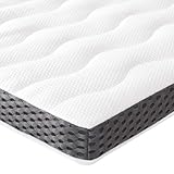 Amazon Basics - Comfort Memoryschaum Matratzenauflage, Plüsch,140 x 200 cm, 7 cm Höhe, weiß