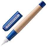 LAMY abc kindgerechter Schreiblernfüller 009 aus Ahornholz und rutschfestem Griffstück in blau, polierte Stahlfeder für Anfänger, inkl. Tintenpatrone LAMY T 10 blau