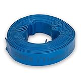 EBERTH 1' Flachschlauch Gartenschlauch für Pumpen in 10m Länge, 1 Zoll, 25mm Durchmesser, flexibel, widerstandsfähiges PVC, Industrieschlauch, Wasserschlauch zur Bewässerung, in blau