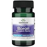 Swanson, Albion Boron Bororganic Glycine, 60 glutenfreie Kapseln, 6mg Boron je Dosis, Sojafrei, GMO frei, Geschmacksneutral