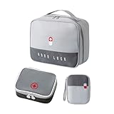 CHENKEE Medikament Tasche, 3 Stück wasserdichte Medizin Aufbewahrungstasche Medikamententasche Leer Erste Hilfe Tasche Große Kapazität Medizinische Notfalltasche für Home, Office, Reisen (Grau)