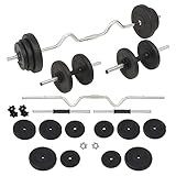 30 kg Kurzhantel- und Langhantelstangen Set