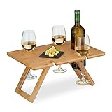 Relaxdays Picknick Weintisch, klappbar, HBT: 20x40x30 cm,...