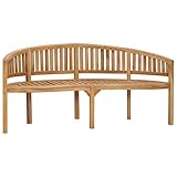 Ailgely Bananenbank, 4-Sitzer Sitzbank aus Teak-Holz, Gartenbank, aus Massivholz, für Garten & Balkon 180 cm