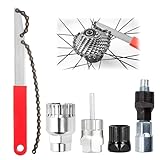 JRJRN Kettenpeitsche und Abzieher Set, Schraubkranz Abzieher Universal, Kassetten Entfernungs Werkzeug, Fahrrad Kassette Entfernungs Werkzeug, Fahrrad Kettenpeitsche für 7 8 9 10 11 Fach Kassetten