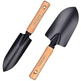 2 Stück Edelstahl Blumenkelle Garden Gartenschaufel Kinder Metall Garten Schaufel Haushalt Graben Rasenkelle Schaufel Handwerkzeug, Mini Garten Schaufeln, Schwarz