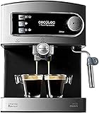 Cecotec Espressomaschine Cumbia Power Espresso 20 Barista Aromax. Leistung 2900 W, 2 Heizsysteme, 20-bar-Druckpumpe, Manometer, Doppelauslassfilterhalter und 2 Filter (Basic)