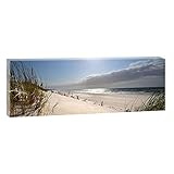 Querfarben Bild auf Leinwand Stranddünen auf der Insel | 150 x 50 cm, Farbig, Wandbild, Leinwandbild Nordseebild Bilder