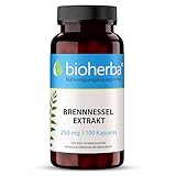 Brennnesselkapseln 100 Brennnessel Kapseln 1000 mg Tagesdodis mit Eisen, Entwässerungstabletten Wasser balance entwässerung Blutbildung und Sauerstofftransport Wasserbalance von BIOHERBA