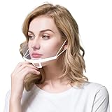 GUSTO 12 Stück Visier Transparente Maske für Nase und Mund mit weißem Rand mit Gummizügen für Küchenchefs Restaurants Ästhetikstudio (12 st - Weiß Rand)