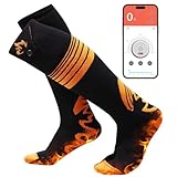 Ecliptron Beheizbare Socken, Elektrisch Beheizte Socken mit 6000mAh Akku und App-Steuerung, 4 Heizstufen Socken Beheizbar Männer Frauen, Geeignet für Outdoor Skifahren Camping Wandern Weich Bequem