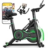 2025 Neu SLUNSE Heimtrainer Fahrrad mit App, Einstellbarer Magnetischer Widerstand Hometrainer Fahrrad, Leise & Bequem Ergometer Heimtrainer mit Hantelablage, LCD-Display, Tablet-Halterung, Bis 180KG