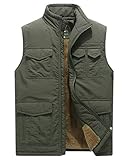 Vcansion Herren Outdoor Casual Stehkragen Gepolsterte Weste Mantel - weiß - X-Groß