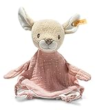 Steiff 242427 GOTS Raja REH Schmusetuch - 30 cm - Kuscheltier für Babys – beige/rosa (242427), rosa 76 g