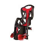 Pepe - Fahrradrücksitz für Kinder bis 22 kg, von 3 bis 8 Jahren - Fixierung am Gepäckträger - Schwarz und Rot