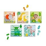 HABA 306708 - Zuordnungsspielzeug Wilde Tiere, Legespiel ab 1,5 Jahren, made in Germany, Bunt