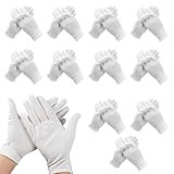 Xynovate Baumwollhandschuhe, Weiße Handschuhe aus Baumwolle, Weiche Schutzhandschuhe für Trockene Hände, Neurodermitis, Feuchtigkeitspflege, Waschbares Dehnbares Atmungsaktives Stoff Handschuhe