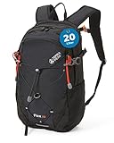 Terra Peak Wanderrucksack 20L Damen Herren Flex 20 Erwachsene schwarz klein - Trekking-Rucksack ergonomisch - Outdoor Daypack wasserdicht - Wander-Rucksäcke leicht mit Rückenbelüftung zum Wandern