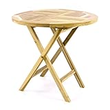 Divero klappbarer Gartentisch Frontera aus Holz Teak, unbehandelt - Farbe: Natur-Braun