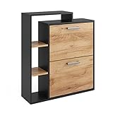 Vicco Schuhkipper Orlando, Schuhregal, Goldkraft Eiche, 24.5 x 90 cm 2 Fächern
