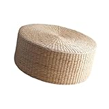 LOVIVER Rattan-Bodenkissen, Japanischer Stil, Tatami-Sitzkissen Rund, Handgewebtes Futon-Sitzkissen, Yogakissen, Heimdekoration für Schlafzimmer, Balkon, 30cmx20cm