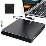 ORIGBELIE Externes DVD Laufwerk, USB 3.0 Typ C CD DVD +/-RW Externer DVD Brenner, Ultra-Slim Externes CD Laufwerk für Laptop Desktop PC iMac MacBook Pro/Air Windows 11/10/8/7/XP/Vista Linux Mac OS