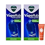WICK VapoRub Erkältungssalbe 35 g I Handlicher Stick für gezieltes Auftragen I wohltuende Dämpfe bis 8 Stunden I angenehm bei Husten, Schnupfen & Heiserkeit I Spar-Set plus Pharma Perle give-away (2x)