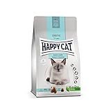 Happy Cat 70596- Care Magen & Darm - Katzen-Trockenfutter mit Ente für Sensible Katzen und Kater - 1,3 kg Inhalt