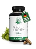 Tribulus Terrestris Kapseln – Hochdosiert: 2.250 mg mit 90 % Saponinen – Vorrat für 2 Monate – Premiumqualität aus Deutschland – Vegan & laborgeprüft – Green Naturals®