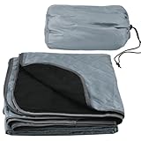 SLTAXAR Wasserdichte Decke Outdoor Campingdecke Fleece 140 x 200 cm Fleece Decke Reise Grau Camping Decke Warm Camping Blanket Isoliert Waterproof Picknickdecke Maschinenwaschbar für Picknick Auto