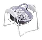 Graco Glider Lite elektrische Babyschaukel, ab Geburt bis 9 kg, 6 Schaukel-Geschwindigkeiten, 5-Punkt-Gurtsystem, maschinenwaschbarer Stoffbezug, inkl. Musik, Sounds und Spielbogen, Lionel