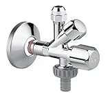 GROHE Original WAS - Kombi-Eckventil (mit selbstdichtendem Anschlussgewinde, Wandanschluss, mit Schlauchanschluss), chrom, 22036000