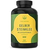 Steinklee Kapseln - 360 Stück - 1350 mg Tagesdosis - Herkunft: EU - Echter gelber Melilotus Officinalis - Deutsche Produktion, Ohne Zusätze, Hochdosiert - TRUE NATURE® (360x gelber Steinklee)