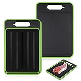 Kssvzz 4 in 1 Auftauplatte Schneidebrett, Aluminium Auftauplatte für beschleunigtes Auftauen, Multifunktionales Doppelseitiges Schneidebrett mit Griff, Messerschärfzone, Knoblauchpürierzone