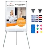 MAKELLO Flipchart 90x60cm, Whiteboard mit Ständer, Höhenverstellbar, Trocken Abwischbar Magnetische, Flipcharts für Büro