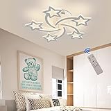 LED Deckenleuchte Kinderzimmer Lampe Decke, Ø65cm, Stern Deckenlampe Moderne Lampen Schlafzimmer mit Nachtlichtfunktion, Deckenleuchten für Kinder Mädchen Babyzimmer Jugendzimmer,Dimmbar, 3000-6000K