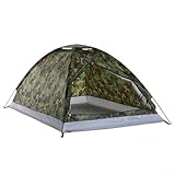 Hasaller Pop-Up-Zelt, Camouflage-Zelt, 1/2 Personen, Campingzelt, ultraleicht, Tarnung, Garten, Sonnenschutz, wasserdicht, UV-Schutz, feines Netzgewebe, Tür, Campingzelt für Outdoor-Wandern (1 Person)